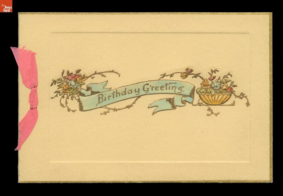 Birthday Card from Katherine Farris Middleton to Henry Ford, 1937-1946