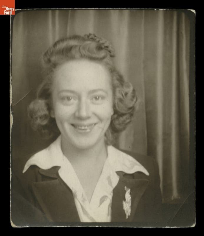 Photobooth Self-Portrait of Civil Defense Worker Helen Lukaszewski Hamplewski, 1945-1950