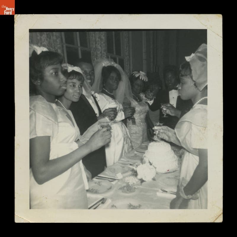Wedding Party Toasting at Reception, 1965-1970