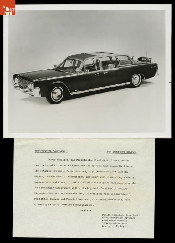 1961 Lincoln Continental Presidential Limousine after "Quick Fix," 1964