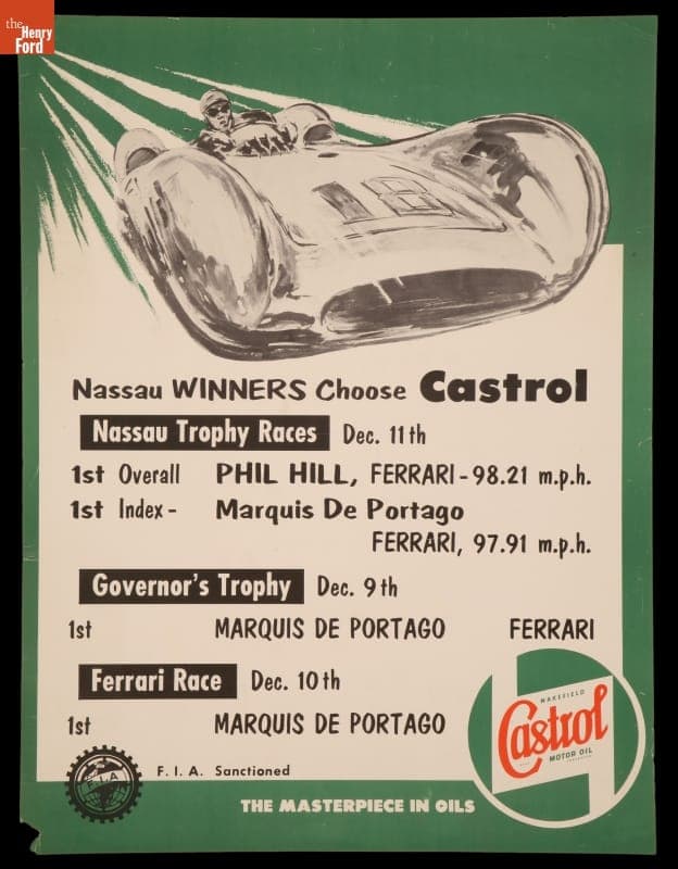 Advertising Poster, "Nassau Winners Choose Castrol," 1955