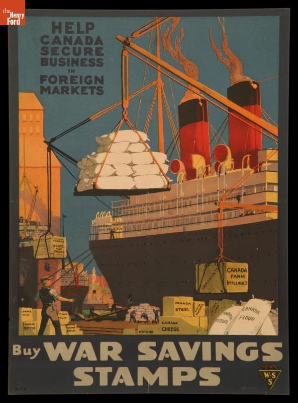 World War I Poster, "Help Canada Secure Business in Foreign Markets," circa 1919