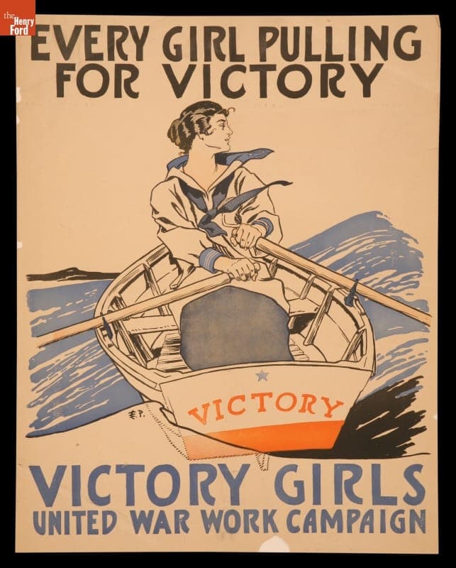 World War I Poster, "Every Girl Pulling for Victory," circa 1918