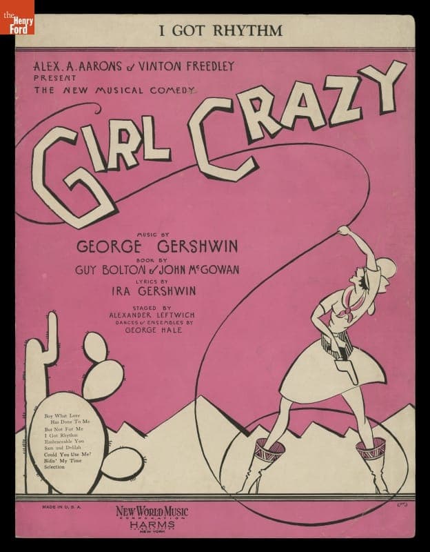 Music Sheet, "I Got Rhythm," from "Girl Crazy," 1930