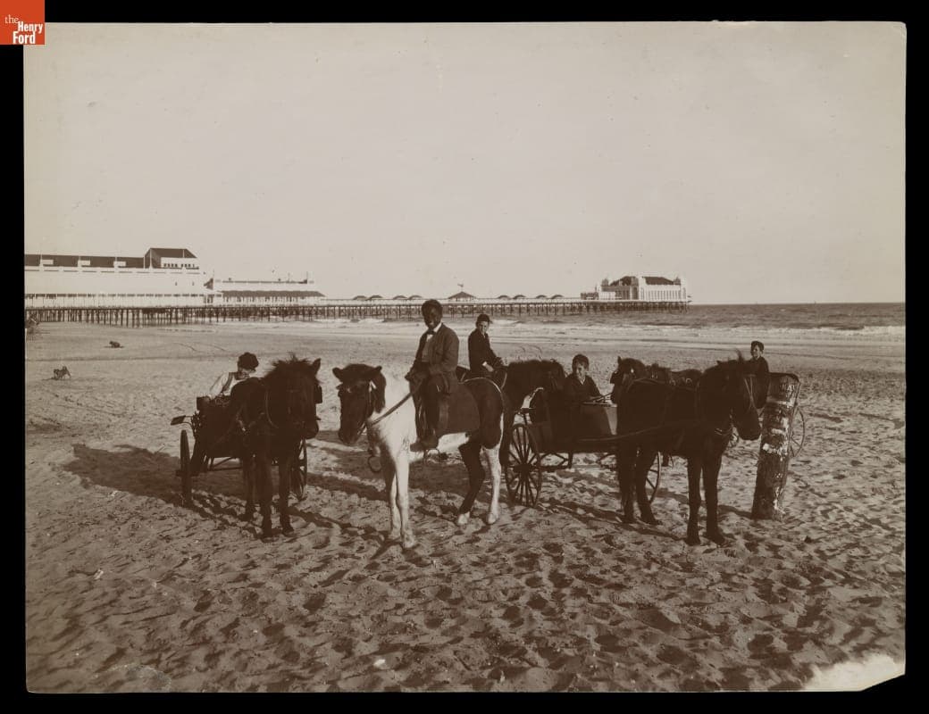 Pony Carts on the Beach, Atlantic City, New Jersey, circa 1903