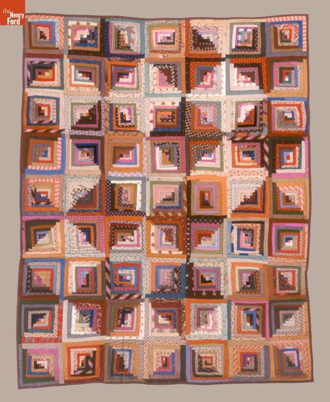Sunshine and Shadow Quilt, circa 1880