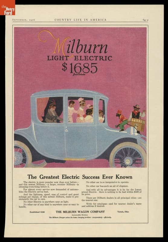 1916 Milburn Electric Advertisement, "Milburn Light Electric...The Greatest Electric Success Ever Known"