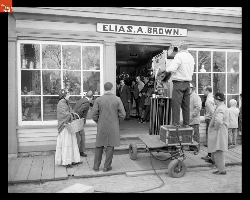 ABC-TV "Discovery 64" Show Filming at Elias A. Brown General Store in Greenfield Village, November 1963