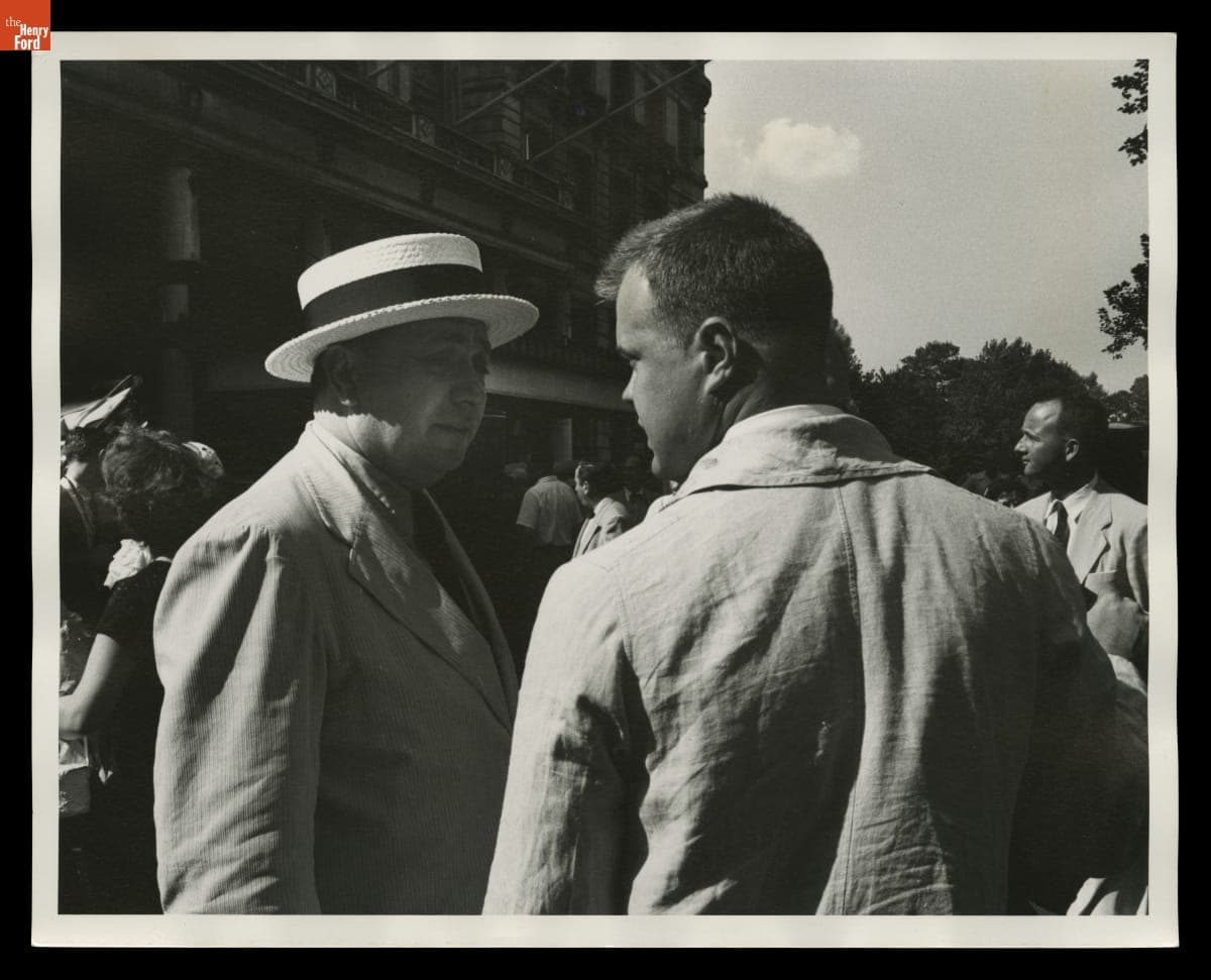 Henry Austin Clark, Jr. at "Carnival of Cars" Opening Parade, Times Square, New York, circa 1955