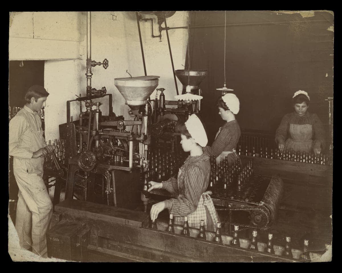 Employees Filling Bottles at the H. J. Heinz Factory, circa 1890