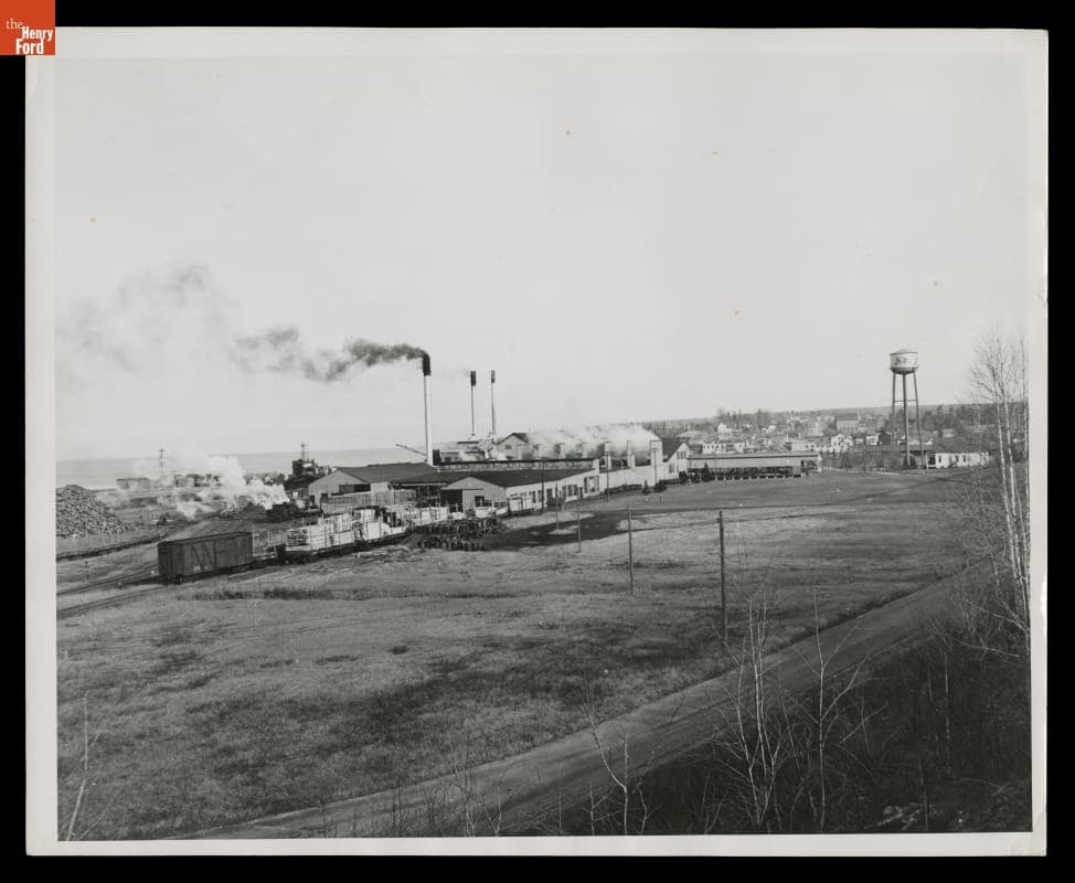 Sawmill and Surrounding Ford Motor Company Buildings at L'Anse, Michigan, circa 1930
