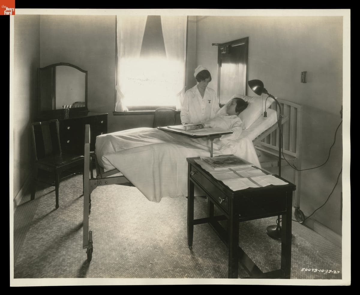 Nurse Attending a Patient at Henry Ford Hospital, Detroit, Michigan, October 1927