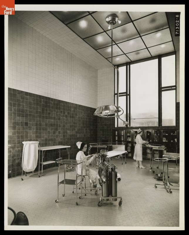 Nurses inside Operating Room at Henry Ford Hospital, Detroit, Michigan, 1939