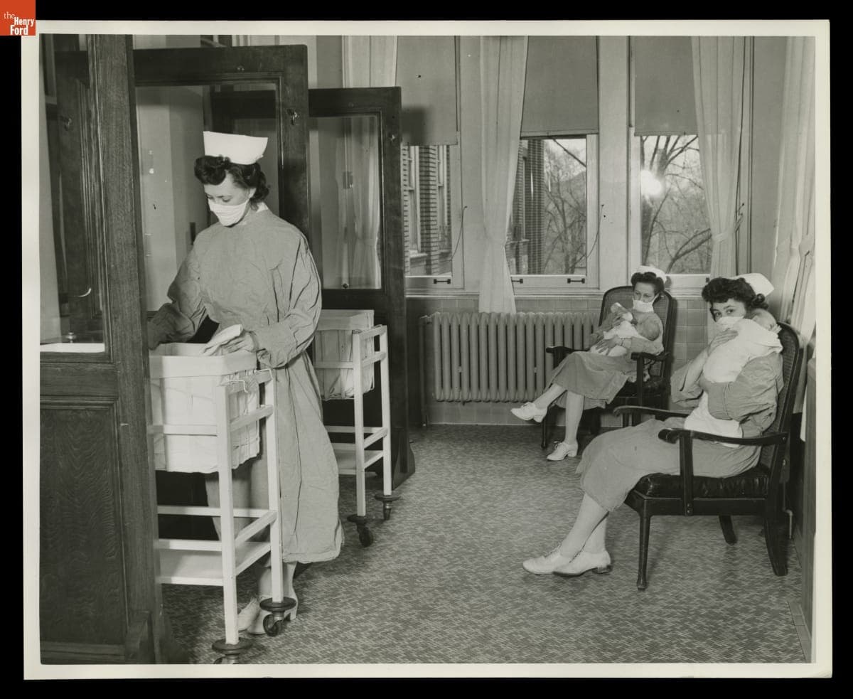Nursery at Henry Ford Hospital, Detroit, Michigan, March 1945