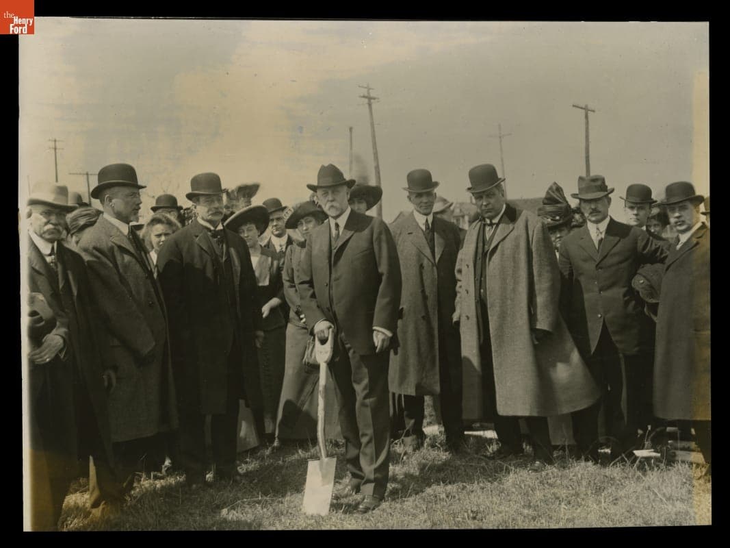 Dr. William F. Metcalf, Henry Ford and Others at the Groundbreaking for Detroit General Hospital, Later Known as Henry Ford Hospital, Detroit, Michigan, April 11, 1912
