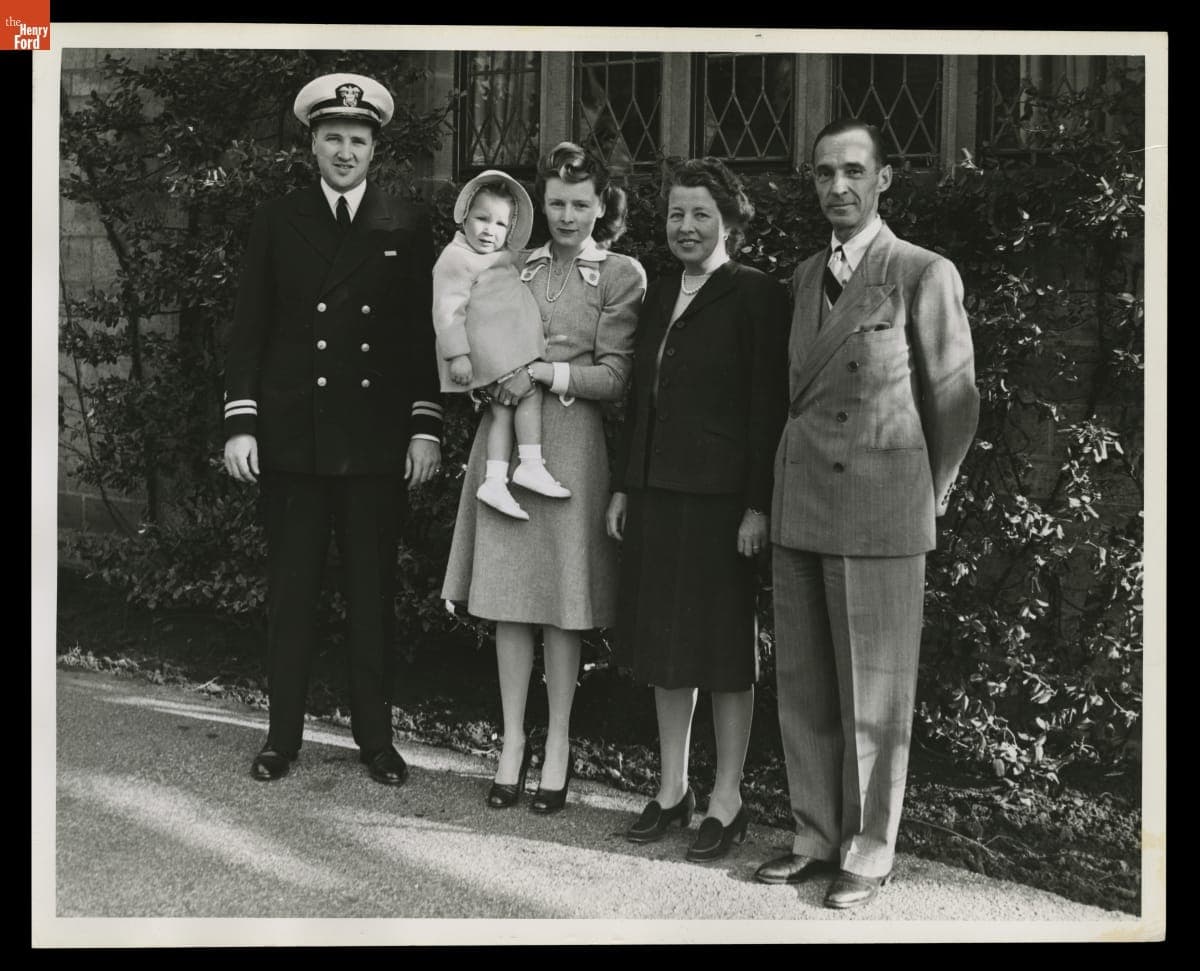 United States Navy Ensign Henry Ford II with Ford Family, April 1943