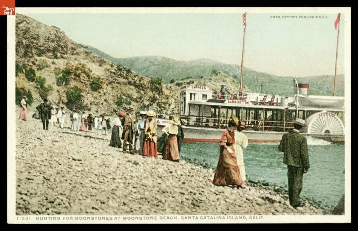 Hunting for Moonstones at Moonstone Beach, Santa Catalina Island, California, circa 1907