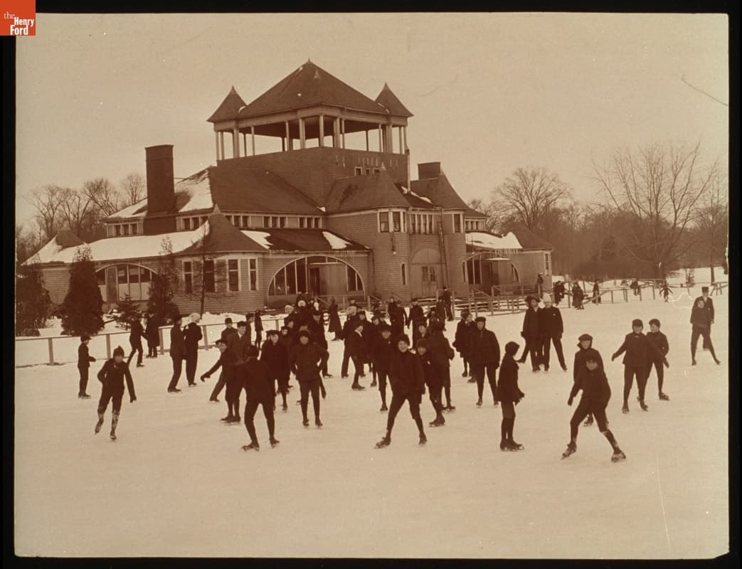 Ice Skating at Belle Isle, Detroit, Michigan, circa 1900