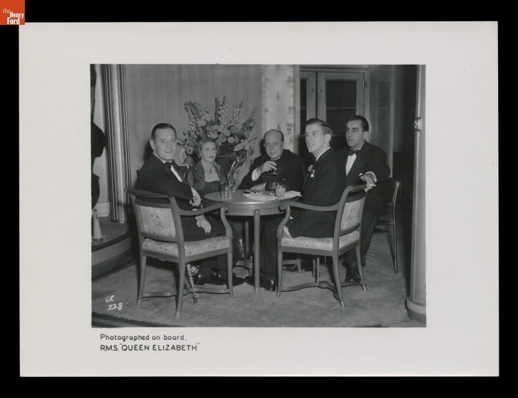 Elizabeth Parke Firestone, Harvey Firestone, Jr. and Harvey Firestone III with Others on Board the "Queen Elizabeth," October 1950
