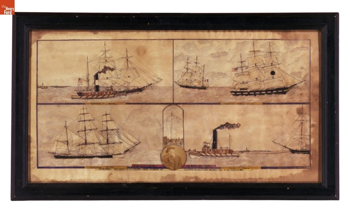 Watercolor Painting, "Sailors Snug Harbor," by Joseph D.L. Van Wagner, 1886