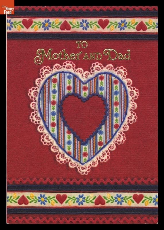 Valentine Card, "To Mother and Dad," circa 1975