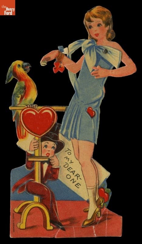 Movable Valentine Card, "To My Dear One," circa 1921