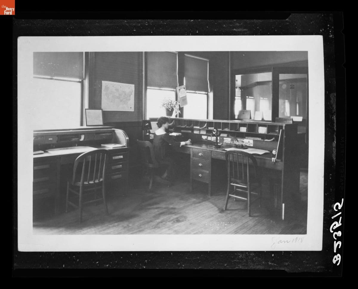 Mrs. Frank Foley in a Western Union Office, 1918