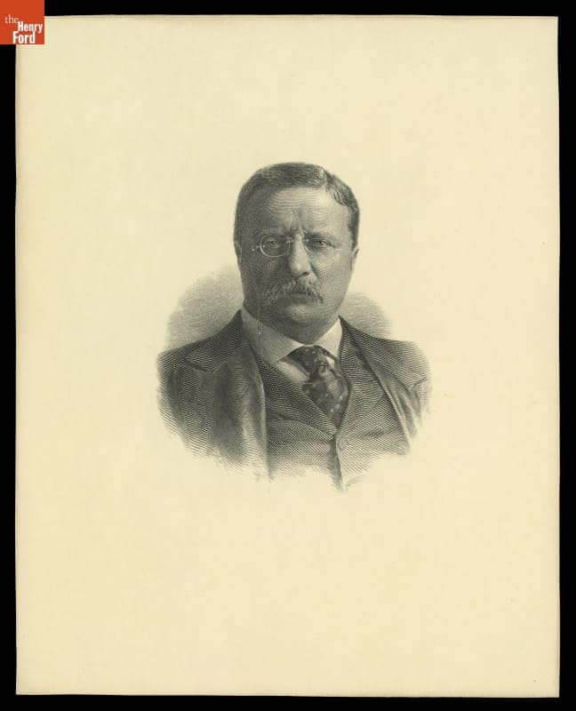Portrait of Theodore Roosevelt, Engraving Made circa 1908