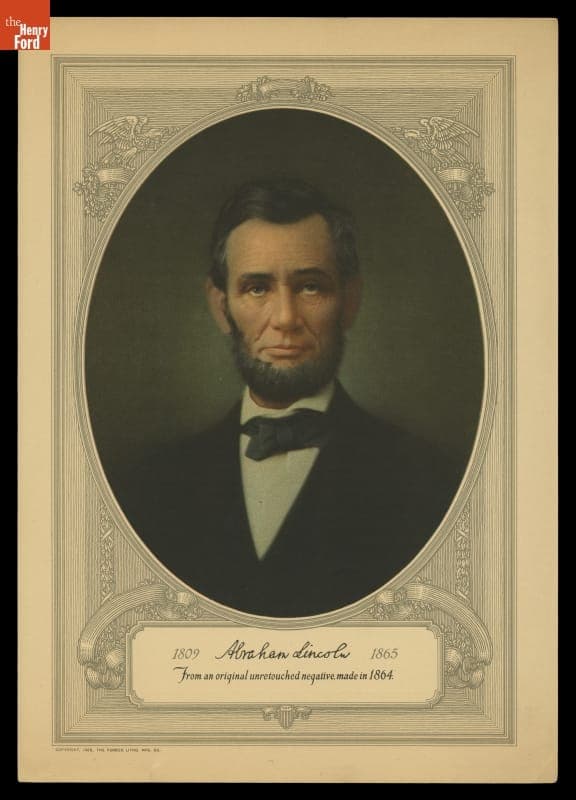 Commemorative Lithograph Portrait of Abraham Lincoln on a 1929 Advertising Brochure