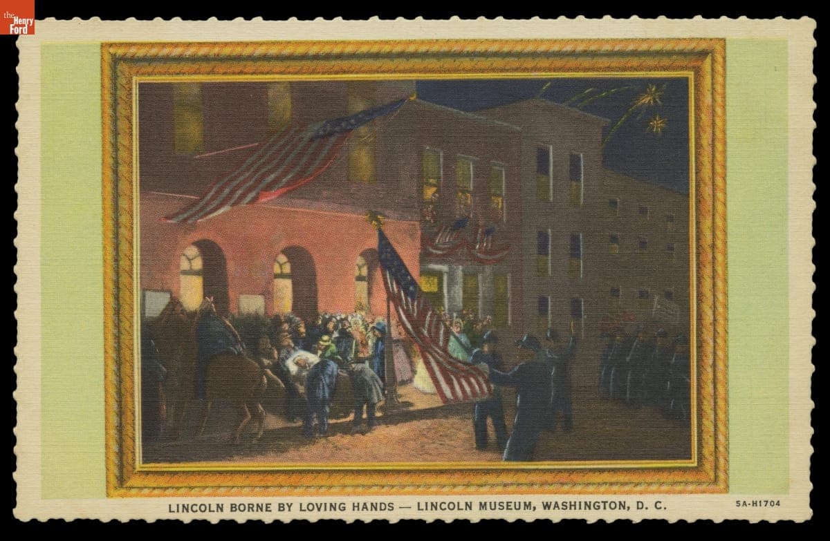 "Lincoln Borne by Loving Hands--Lincoln Museum, Washington, D.C.," 1935 Postcard