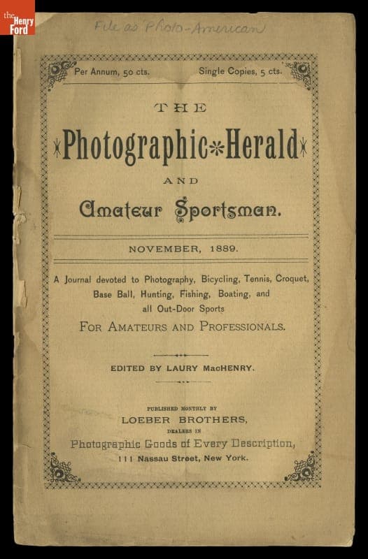 Photographic Herald and Amateur Sportsman Magazine for November 1889