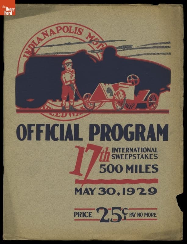 Official Program of the Indianapolis Motor Speedway 17th International Sweepstakes 500 Mile Race, May 30, 1929