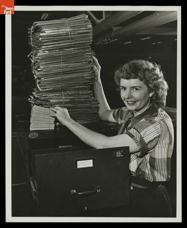 Original Engineering Drawings Alongside Microfilm Copies, Ford Motor Company Rouge Plant, 1951