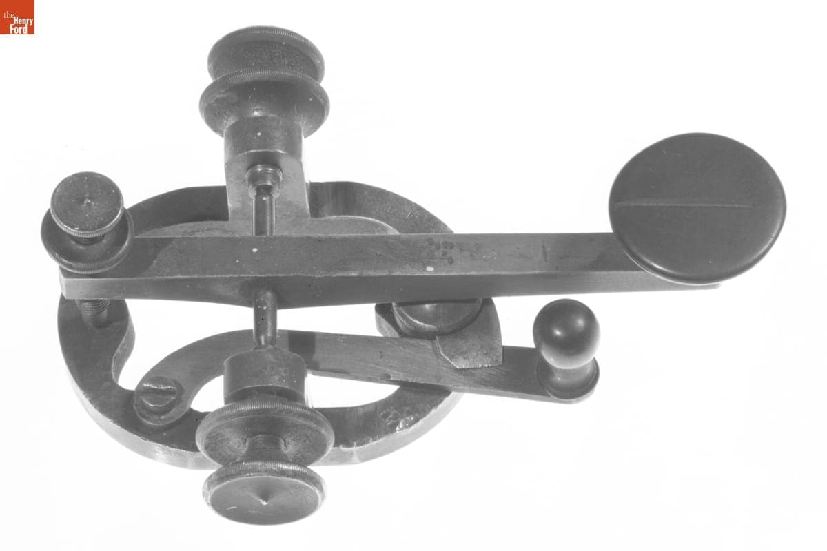 Telegraph Key Used by Julius McMartin to Communicate with Thomas A. Edison on a Homemade Line between Their Homes, circa 1859