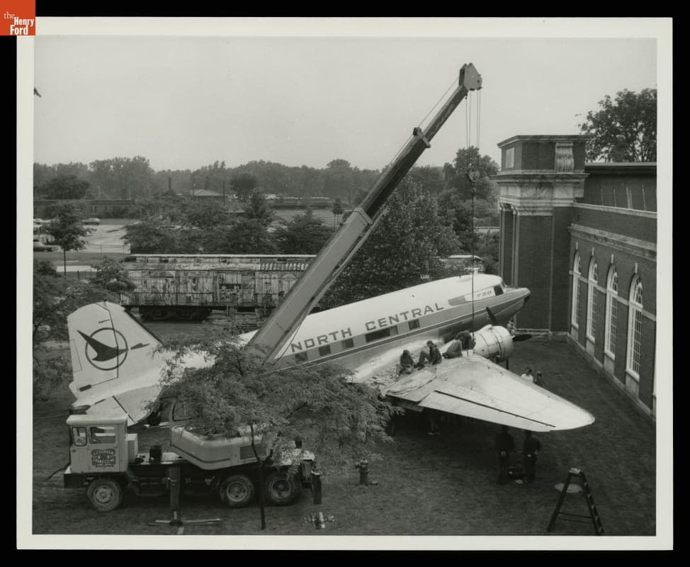1939 Douglas DC-3 Being Moved to Its Place behind Henry Ford Museum, June 2, 1975
