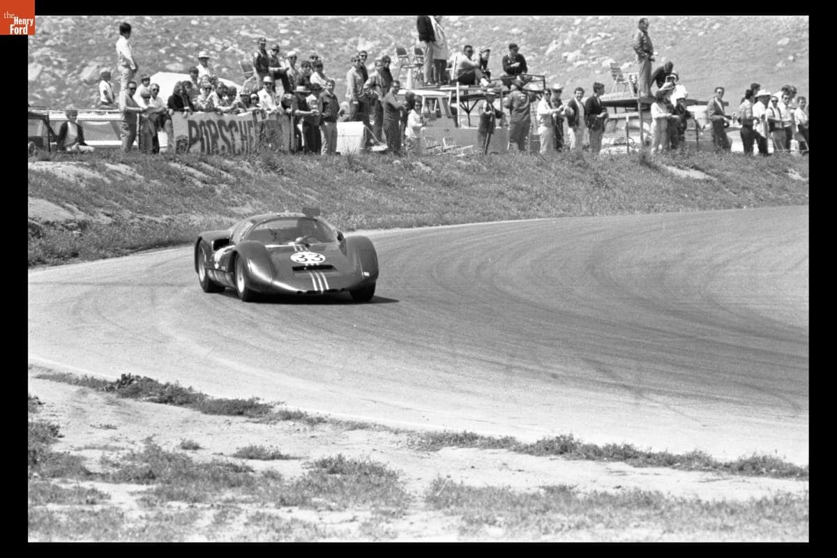 Scooter Patrick Driving Porsche 906 at U.S.R.R.C. Riverside, April 1967