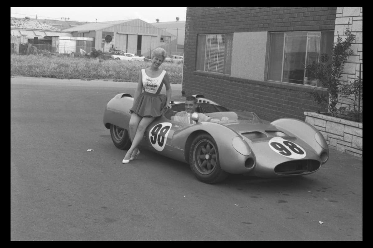 Dave MacDonald and Marilyn Fox Pose with Shelby King Cobra CM/1/63, 1963