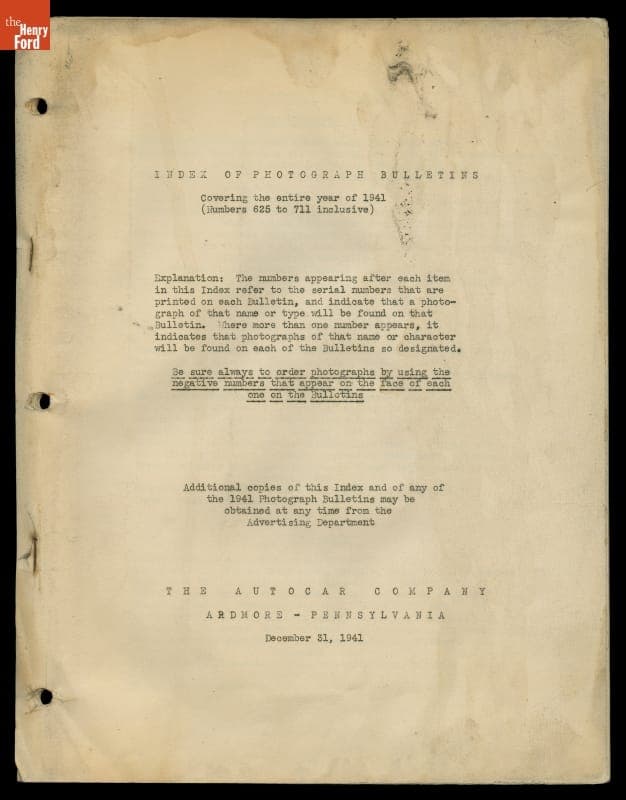 Album, "Autocar Photograph Bulletins," 1941