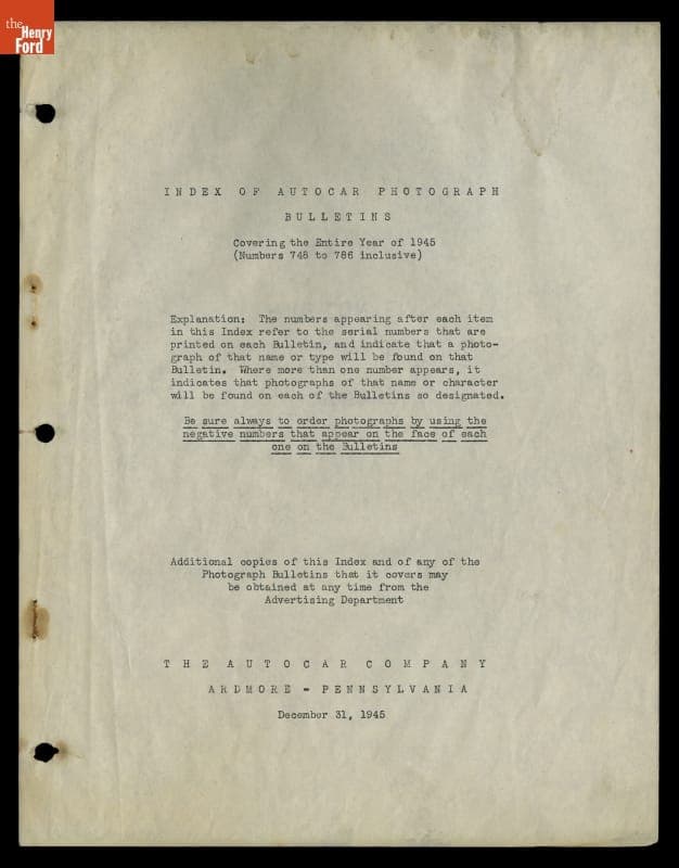 Album, "Autocar Photograph Bulletins," 1945