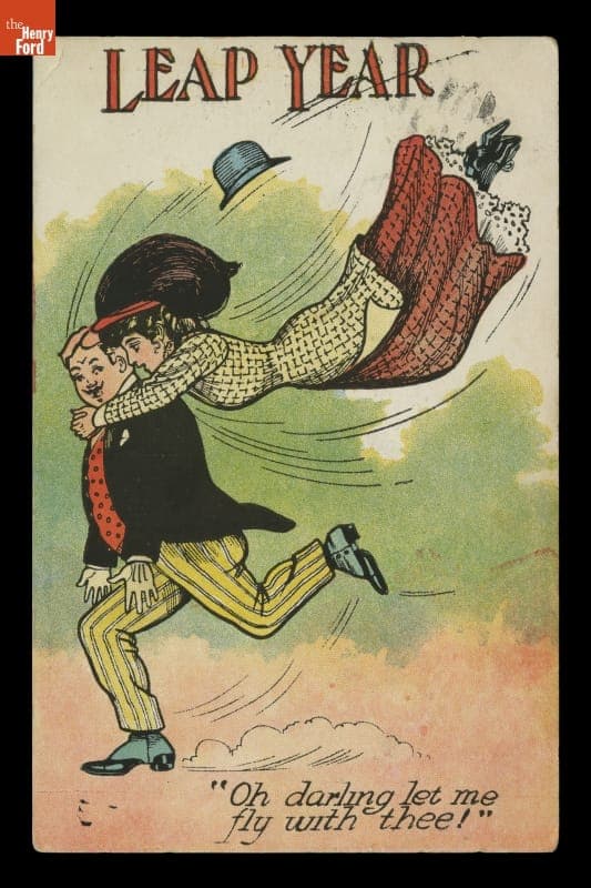 Leap Year Postcard "Oh Darling Let me Fly with Thee!," 1908