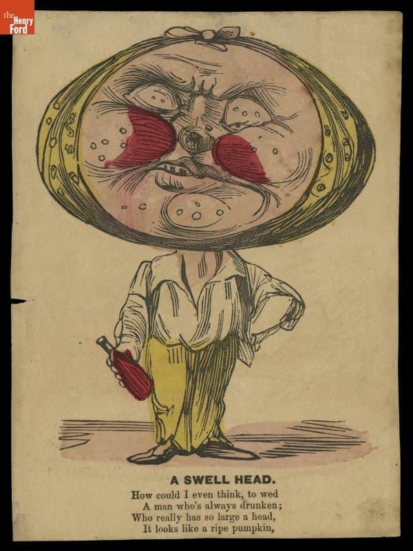 Comic Valentine, "A Swell Head," circa 1855