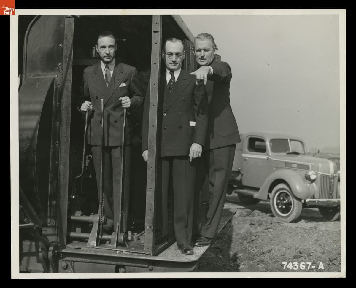 Edsel Ford, P.E. Martin, and Charles Sorensen Breaking Ground at Ford Motor Company Willow Run Bomber Plant, September 17, 1940