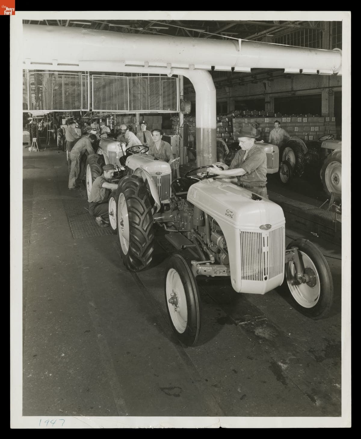 Assembly Line for 1948 Ford Model 8N Tractors at Ford Motor Company Highland Park Plant, July 1947