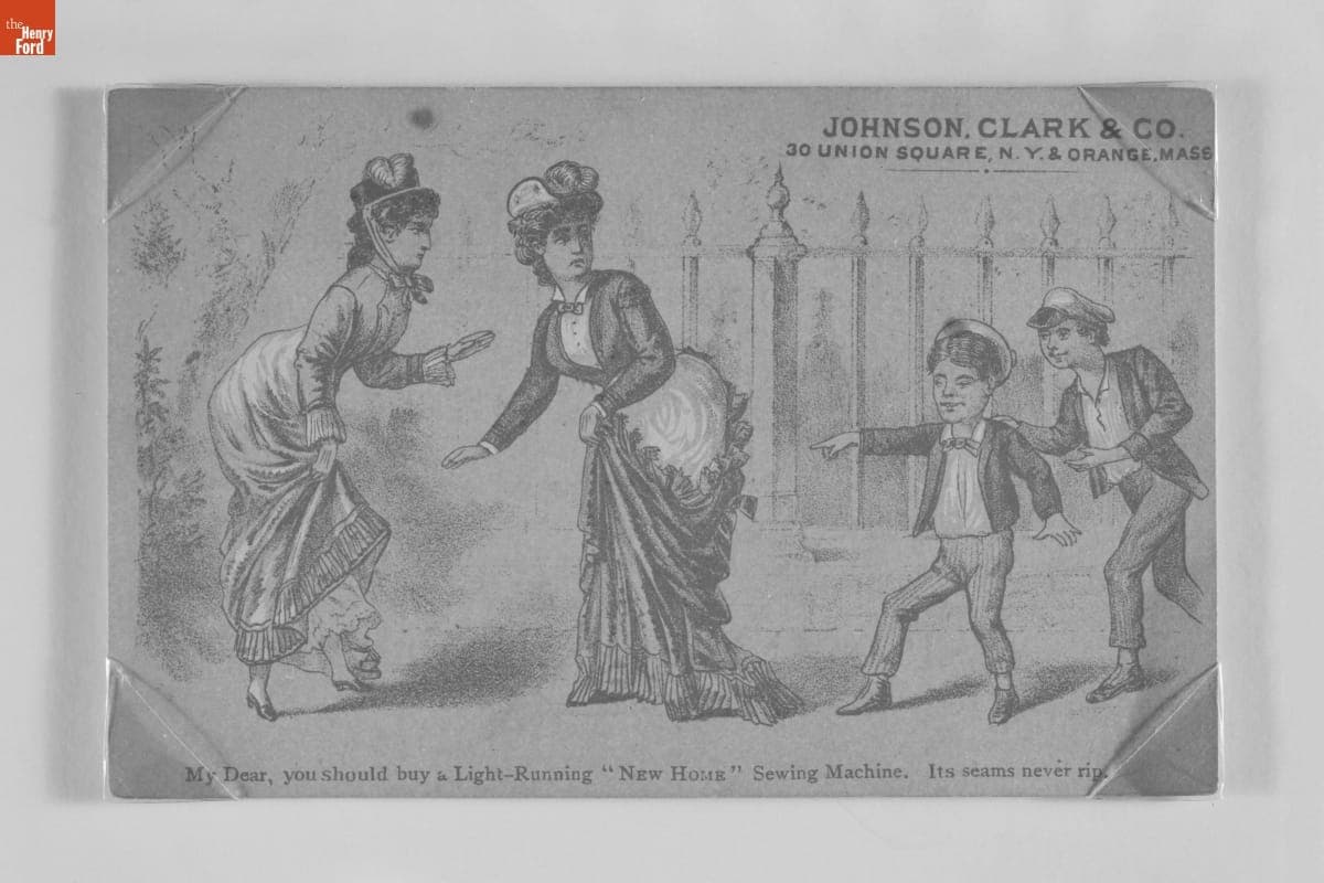 Trade Card for Johnson, Clark & Co. "New Home" Sewing Machine, 1880-1900