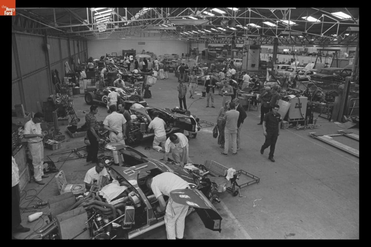 Preparing Ford GT40 Race Cars for the 24 Heures du Mans (24 Hours of Le Mans) Race, June 1966