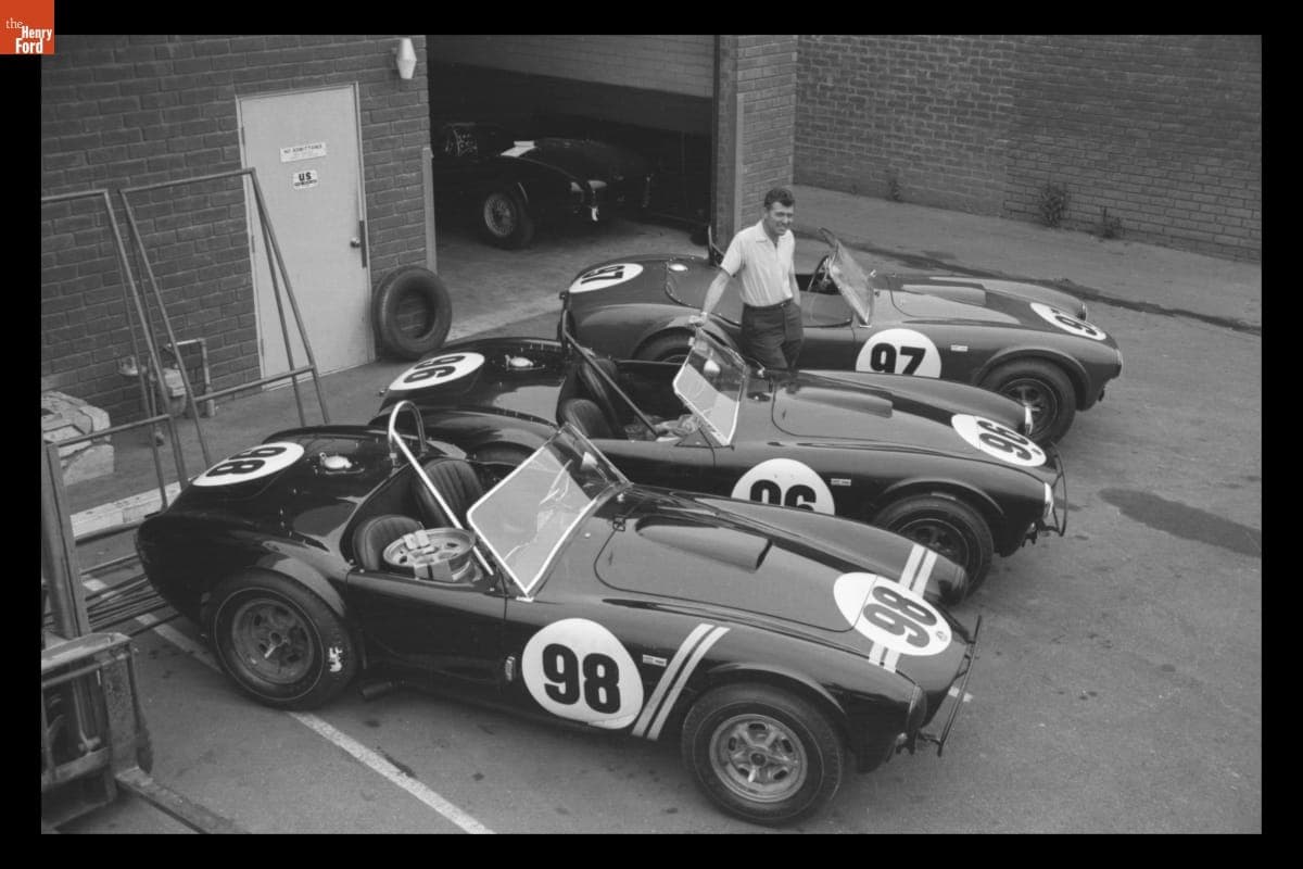 Carroll Shelby with Shelby Cobras Before the 12 Hours of Sebring Race, March 1963