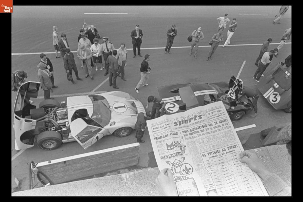 Ford GT40 Mark II Race Cars at the 24 Heures du Mans (24 Hours of Le Mans), June 1966