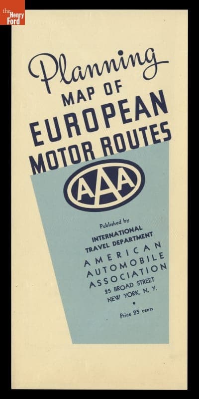 "AAA Planning Map of European Motor Routes," 1938