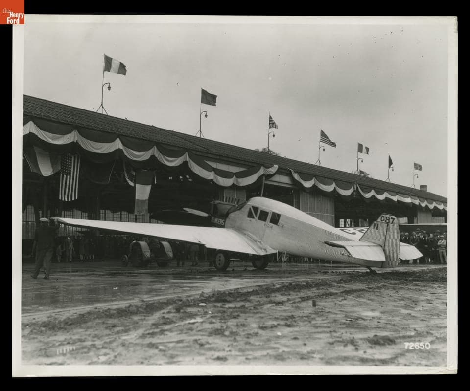 Junkers Airplane at Ford Airport during Bremen Fliers Visit, May 17, 1928