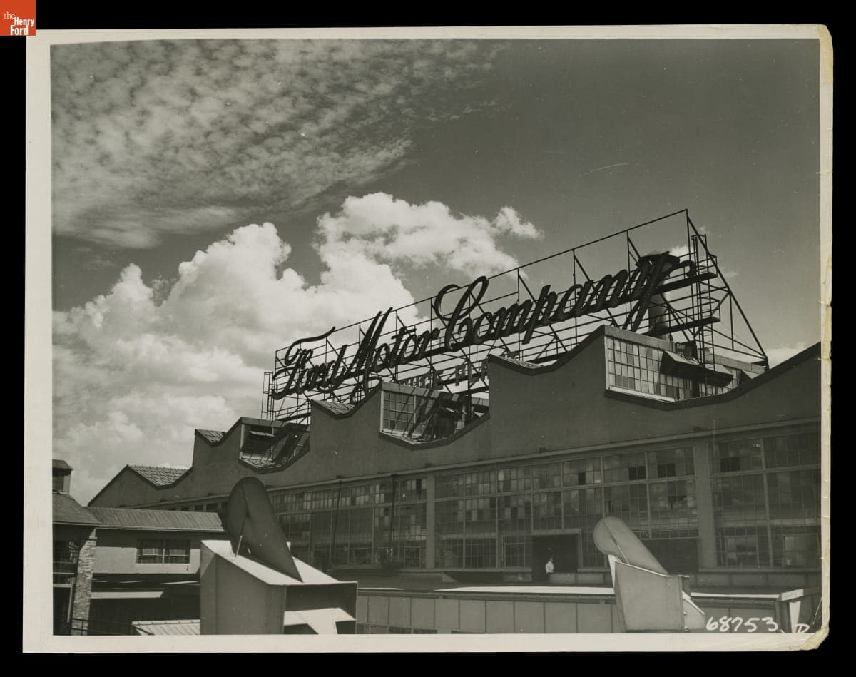 "Ford Motor Company" Sign at the Ford Rouge Plant, September 1937